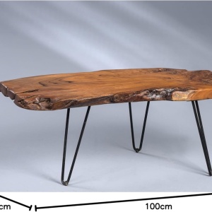 Masuta de cafea din Lemn, 100 x 40 cm, masa canapea Maro - MCM7 - Img 6