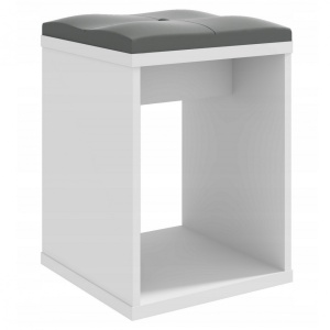 Masuta machiaj cu Oglinda LED si 2 Sertare pentru Cosmetice, Set Masa toaleta 80 cm, Alb, masuta cosmetica, vanity - SEA553 - Img 5