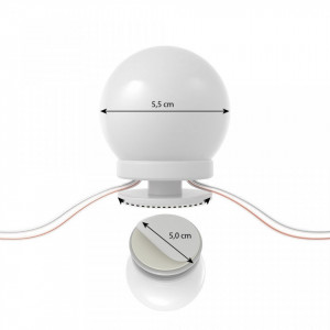 Masuta machiaj cu Oglinda LED si 3 Sertare pentru Cosmetice, Alb, masuta cosmetica, vanity - SEA254 - Img 3