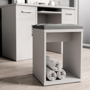 Masuta machiaj cu Oglinda LED si 6 Sertare pentru Cosmetice, Set Masa toaleta 130 cm, Alb Lucios, masuta cosmetica, vanity - SEA540 - Img 3
