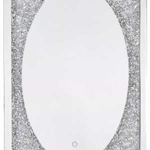 OGG22 - Oglinda 90x60 cm, pentru perete ornamentala dormitor, living - Argintie
