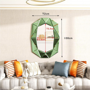 OGV1 - Oglinda ornamentala 3D Verde 72 x 100 cm, pentru perete, dormitor, living - Verde - Img 6