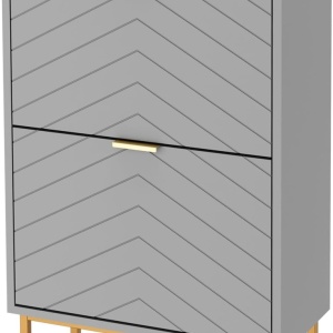 PANG11 - Pantofar 50 cm, cu 2 copartimente, pantofare, depozitare pantofi, mobilier hol - Gri / Alb / Negru / Albastru - Img 11
