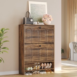 PANM9 - Pantofar 80 cm cu 2 compartimente, pantofare, depozitare pantofi, mobilier hol - Maro