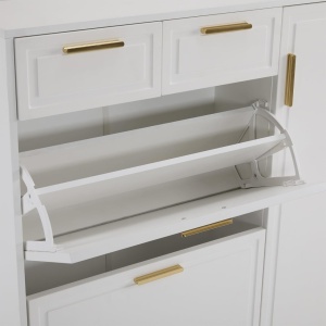 Pantofar Ingust, 120 cm sau 95 cm, pantofare, depozitare pantofi, mobilier hol - Alb - PANA207 - Img 7