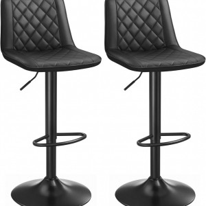 SCB2 - Set 2x Scaune Bar Negre - Piele ecologica - Img 6