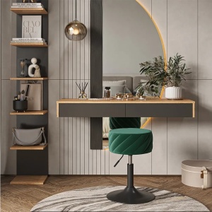 SCN1 - Scaun tapitat masuta toaleta, 35 cm, Taburet catifea machiaj cu inaltime reglabila, cosmetica - Diverse culori - Img 5