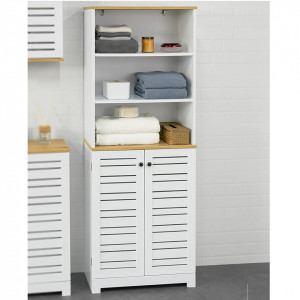 VIO4 - Dulap inalt cu rafturi, 60 cm, alb - Mobilier Baie VIO