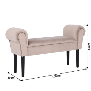 BAN609 - Bancuta 100 cm, bancheta, banca living, dormitor, hol - Gri deschis - Img 10