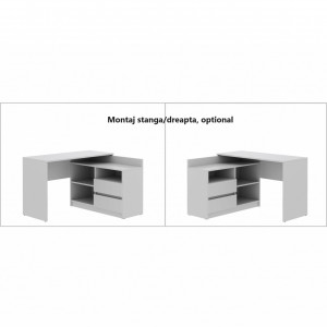 BIM509 - Birou pe colt stanga/dreapta, 120x105x75 cm, masa de calculator cu 2 sertare, office - Culoarea Stejar - Img 7