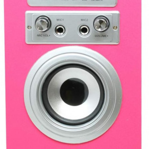 CADC10 - Set Sistem Mini Karaoke si 2 Mini Microfoane, Jucarii copii, Cadou pentru Craciun, Petreceri in familie - Roz - Img 2