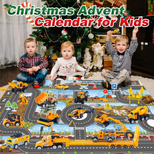 CADV1 - Calendar Advent Copii pentru 2-6 ani - Jucarii Constructii, Santier, 24 Surprize ingineresti pentru Craciun - Img 6