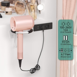 Masuta machiaj cu Oglinda LED si 4 Sertare pentru Cosmetice, Set Masa toaleta 90 cm, Alb, masuta cosmetica, vanity - SEA482 - Img 2