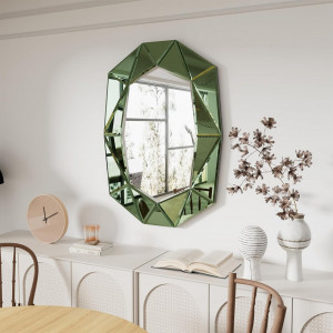 OGV1 - Oglinda ornamentala 3D Verde 72 x 100 cm, pentru perete, dormitor, living - Verde - Img 7