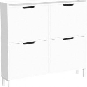 PANA17 - Pantofar 100 cm foarte ingust, 4 compartimente, pantofare, depozitare pantofi, mobilier hol - Alb - Img 5