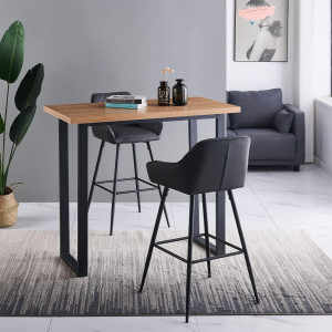 SCB205 - Set 2x Scaune Bar Gri - Piele ecologica - Img 3