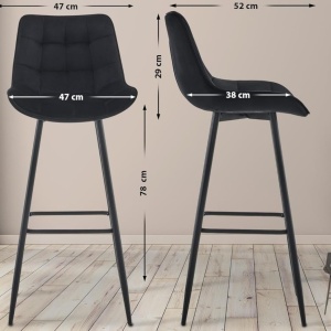 SCB208 - Set 2x Scaune Bar - Negru / Gri / Verde / Albastru / Maro - Img 11
