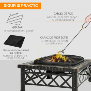 SEMN8 - Vatra de Foc Multifunctionala, 76 cm - Neagra - Img 6