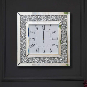 CEOG1 - Ceas patrat de perete, oglinda, 50x50 cm, tip Cristal
