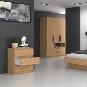 COM514 - Comoda 70 cm, pentru dormitor, living, dining, hol - Maro - Img 4