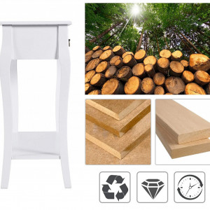 MAA212 - Masa toaleta, 100 cm, consola cosmetica machiaj masuta vanity make-up cu raft pentru hol - Alb - Img 4