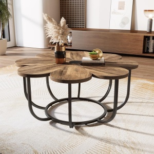 MAI21 - Masuta de cafea, 100 cm, masa living, stil industrial - Maro - Negru - Img 6