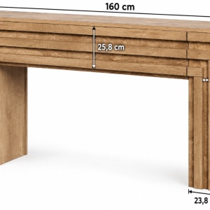 MAM42 - Masa Consola, 160 cm, masuta Hol cu spatiu de depozitare, aspect de Lemn, Living, Dining, Dormitor - Maro - Img 6