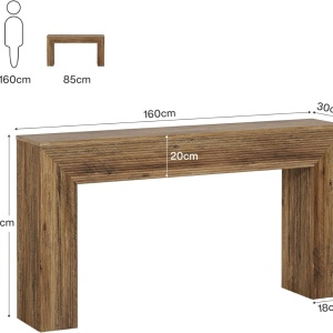 MAM9 - Masa Consola, 160 cm, masuta hol, living, dining, dormitor - Maro - Img 6