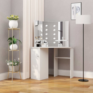 Masuta machiaj cu Oglinda LED, Alb, masuta cosmetica, vanity - SEA701