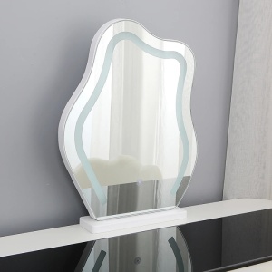 Masuta machiaj cu Oglinda LED si 6 Sertare pentru Cosmetice, Set Masa toaleta 100 cm, Alb, masuta cosmetica, vanity - SEA164 - Img 5