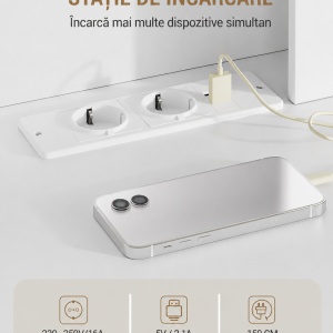 Masuta machiaj cu Oglinda LED si 9 Sertare pentru Cosmetice, Set Masa toaleta 109 cm, Alb, masuta cosmetica, vanity - SEA19 - Img 10