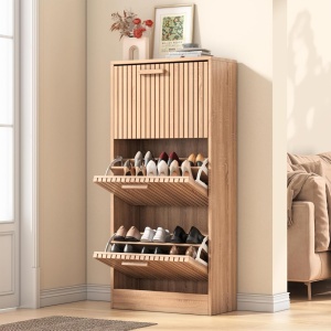 PANM202 - Pantofar 60 cm cu 3 compartimente, pantofare, depozitare pantofi, mobilier hol - Maro