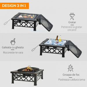 SEMN8 - Vatra de Foc Multifunctionala, 76 cm - Neagra - Img 7