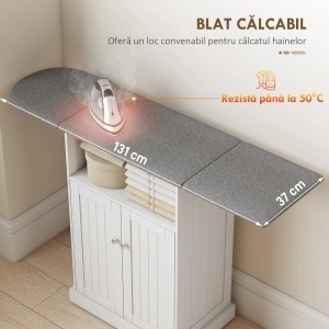 2 in 1 Comoda si Masa Calcat cu raft, 54 cm - Alb - Gri - COA1 - Img 7