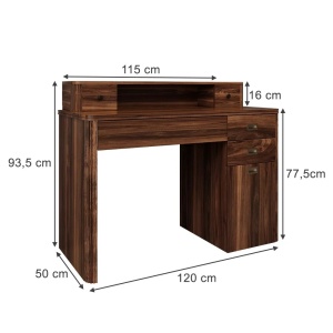 BIM2 - Masa de birou , 120 cm, home office cu 5 sertare - Maro - Img 5