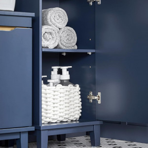 BLUME4 - Set Mobilier Baie Blume 3 piese - masca chiuveta, cos rufe, dulap inalt - Albastru - Img 5