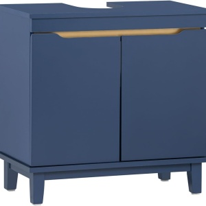 BLUME8 - Set Mobilier Baie Blume 2 piese - Masca chiuveta, Dulap inalt - Albastru - Img 5