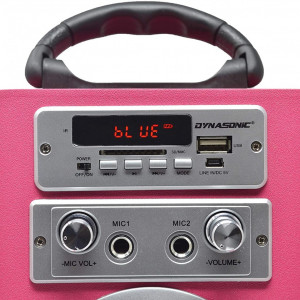 CADC10 - Set Sistem Mini Karaoke si 2 Mini Microfoane, Jucarii copii, Cadou pentru Craciun, Petreceri in familie - Roz - Img 4