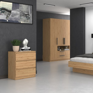 COM514 - Comoda 70 cm, pentru dormitor, living, dining, hol - Maro - Img 5
