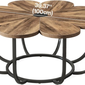 MAI21 - Masuta de cafea, 100 cm, masa living, stil industrial - Maro - Negru - Img 7