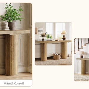 MAM15 - Masa Consola, 160 cm, masuta hol, living, dining, dormitor - Maro - Img 3