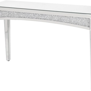 MAOG4 - Masa toaleta oglinda, masuta consola, 120 cm, cosmetica machiaj, vanity birou, Argintiu - Img 2
