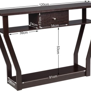Masuta consola 120 cm Maro, Masa hol, cu sertar si rafturi - MACI18 - Img 2