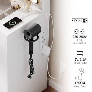 Masuta machiaj cu Oglinda LED si 2 Sertare pentru Cosmetice, Set Masa toaleta 90 cm, Alb, masuta cosmetica, vanity - SEA498 - Img 9