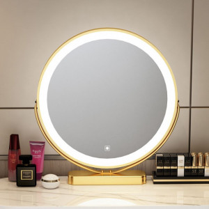 Masuta machiaj cu Oglinda LED si 4 Sertare pentru Cosmetice, Set Masa toaleta 100 cm, Alb, masuta cosmetica, vanity - SEA90 - Img 3