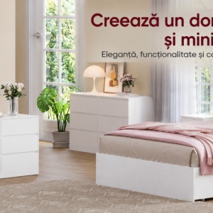 Masuta machiaj pentru Colt cu Oglinda LED si 8 Sertare pentru Cosmetice, Set Masa toaleta Alba, masuta cosmetica, vanity cu Priza si USB - SEA16 - Img 6