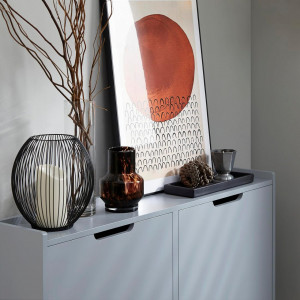 PANG6 - Pantofar 100 cm foarte ingust, 4 compartimente, pantofare, depozitare pantofi, mobilier hol - Gri - Img 2