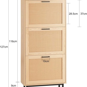 PANM4 - Pantofar 60 cm, ingust, 3 compartimente duble, pantofare, depozitare pantofi, mobilier hol - Maro - Img 7