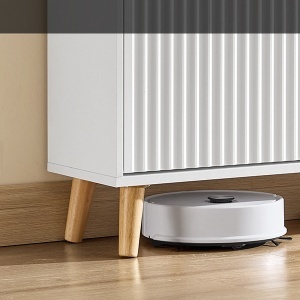 Pantofar alb riflaj, 80cm ingust, 3 compartimente, pantofare, depozitare pantofi, mobilier hol - PANA38 - Img 10