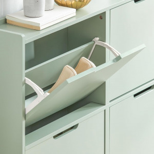 PANV2 - Pantofar 100 cm foarte ingust, 4 compartimente, pantofare, depozitare pantofi, mobilier hol - Verde - Img 3